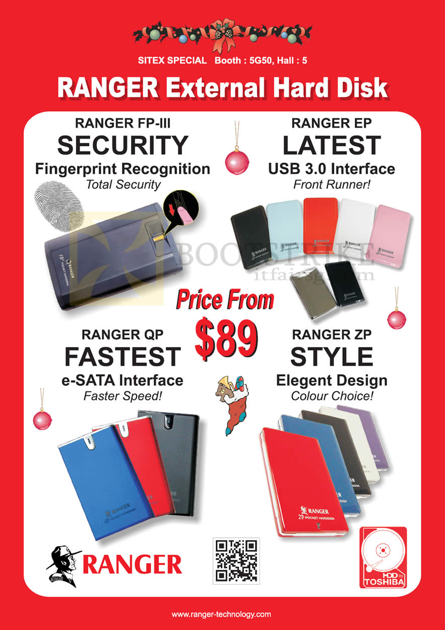 SITEX 2012 price list image brochure of Systems Tech Ranger External Storage Hard Disk