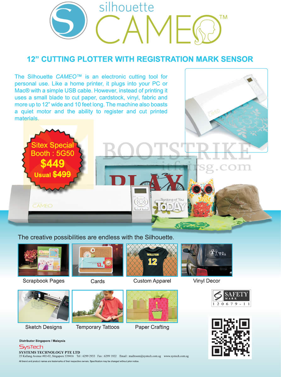 SITEX 2012 price list image brochure of Systems Tech Ranger Silhouette Cameo Cutting Plotter