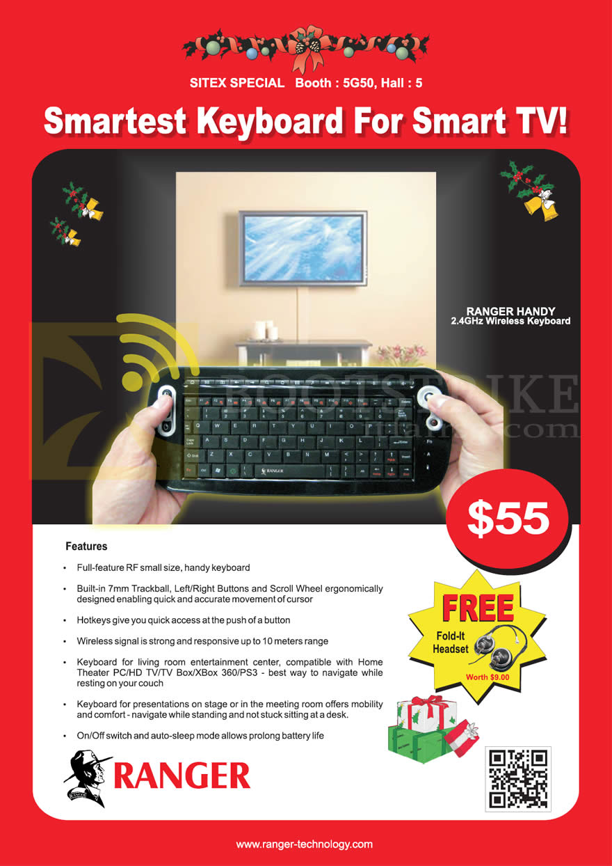 SITEX 2012 price list image brochure of Systems Tech Ranger Wireless Keyboard