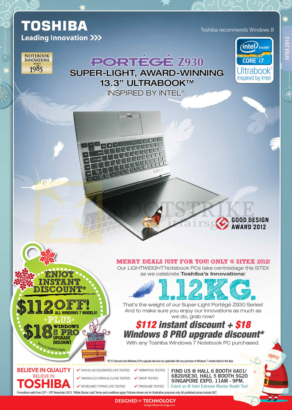 SITEX 2012 price list image brochure of Toshiba Notebooks Portege Z930 Ultrabook