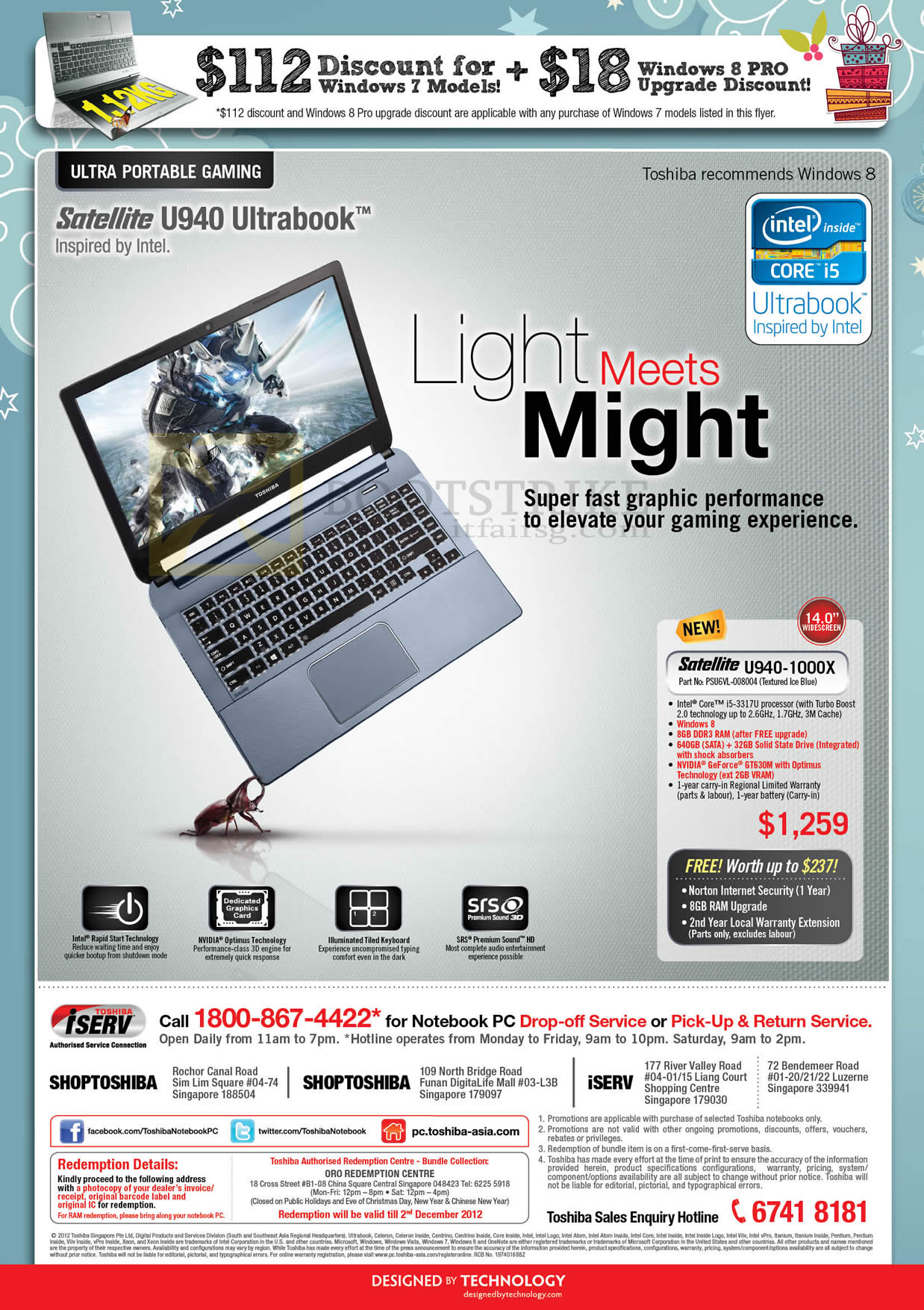 SITEX 2012 price list image brochure of Toshiba Notebooks Satellite U940-1000X Ultrabook Notebook Features