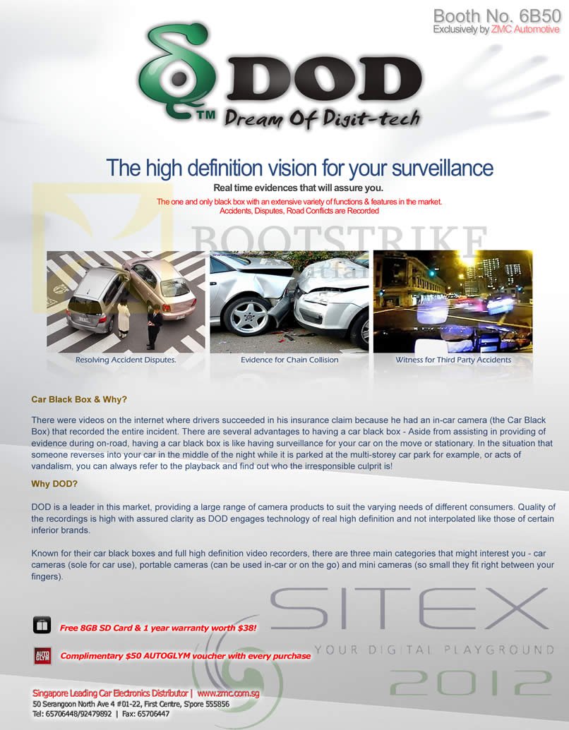 SITEX 2012 price list image brochure of ZMC Automotive Car Blackbox Video Recorder Why, DOD