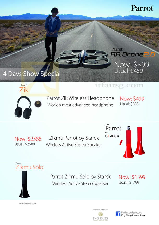 SITEX 2012 price list image brochure of ZMC Automotive Parrot AR Drone 2.0, Zik Wireless Headphone, Zikmu Parrok By Starck, Parrot Zikmu Solo By Starck Wireless Speaker