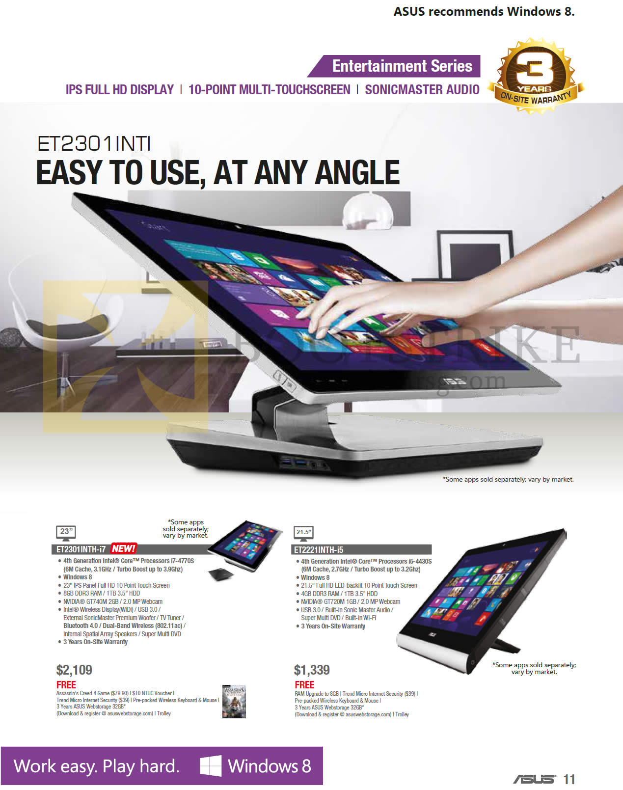 SITEX 2013 price list image brochure of ASUS AIO Desktop PCs ET2301INTH, ET2221INTH