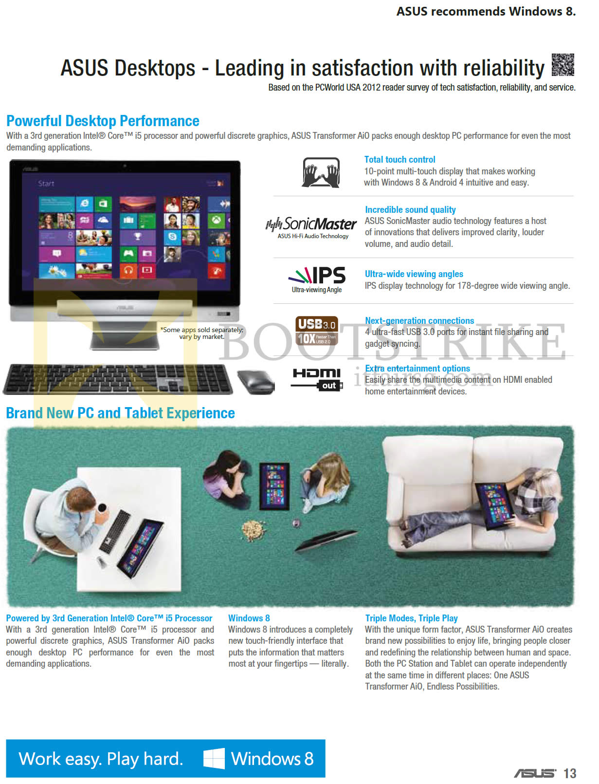 SITEX 2013 price list image brochure of ASUS Desktop PC Features, SonicMaster, IPS, HDMI, USB3
