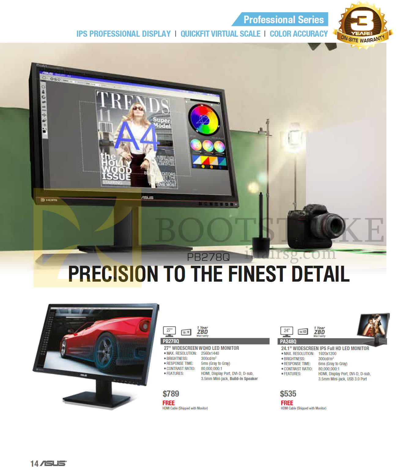 SITEX 2013 price list image brochure of ASUS Monitors LED PB278Q, PA248Q