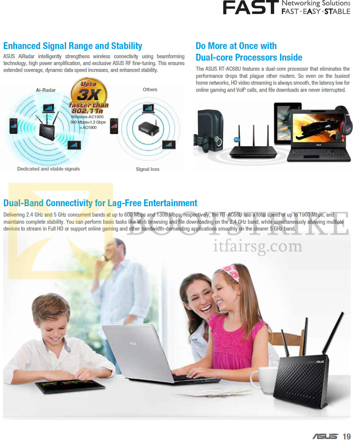 SITEX 2013 price list image brochure of ASUS Networking Router Features, Fast AiRadar, Dual Band