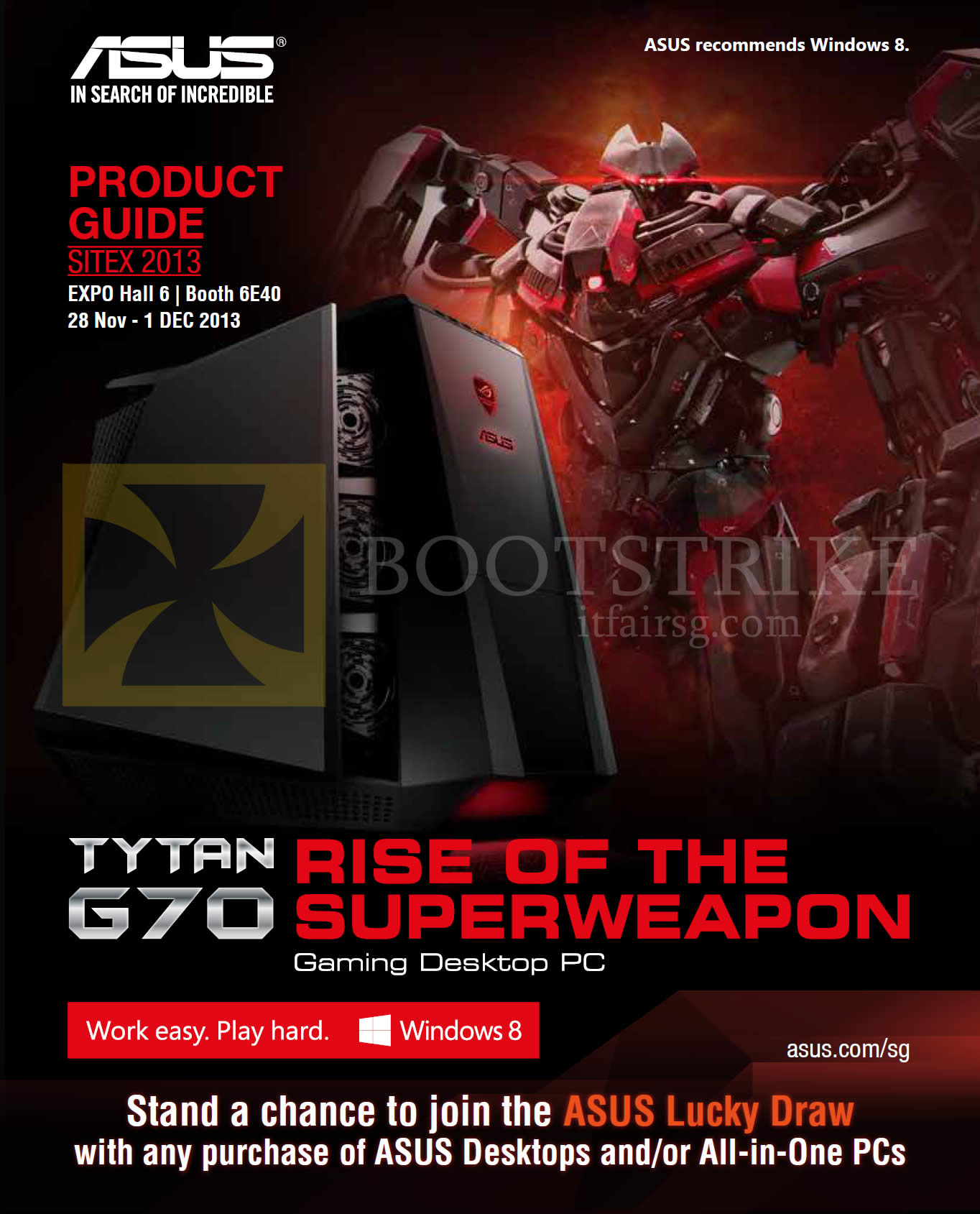 SITEX 2013 price list image brochure of ASUS Product Guide Cover Desktop PC Tytan G70