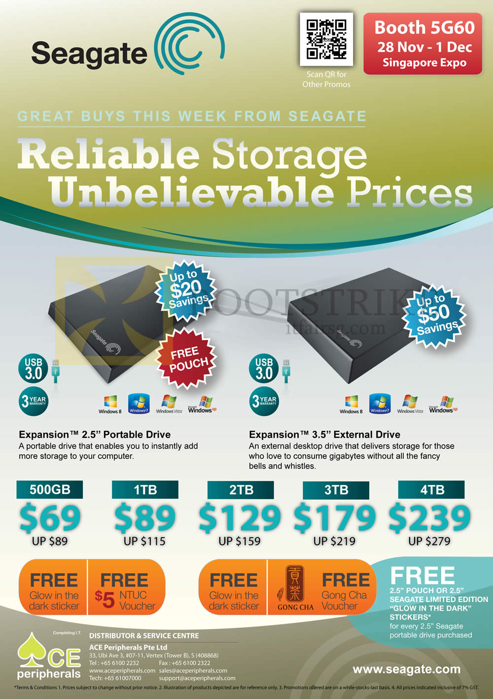 SITEX 2013 price list image brochure of Ace Peripherals Seagate Expansion Portable External Storage Drive 500GB 1TB 2TB 3TB 4TB