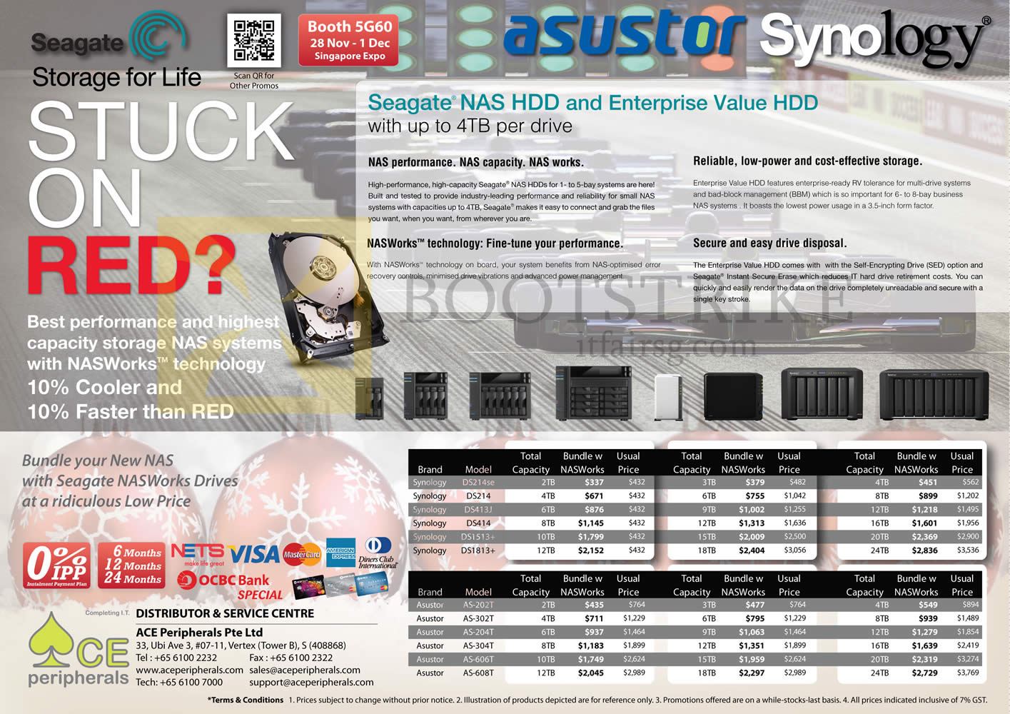 SITEX 2013 price list image brochure of Ace Peripherals Seagate NASWorks HardDisk Drive, Synology, Asustor