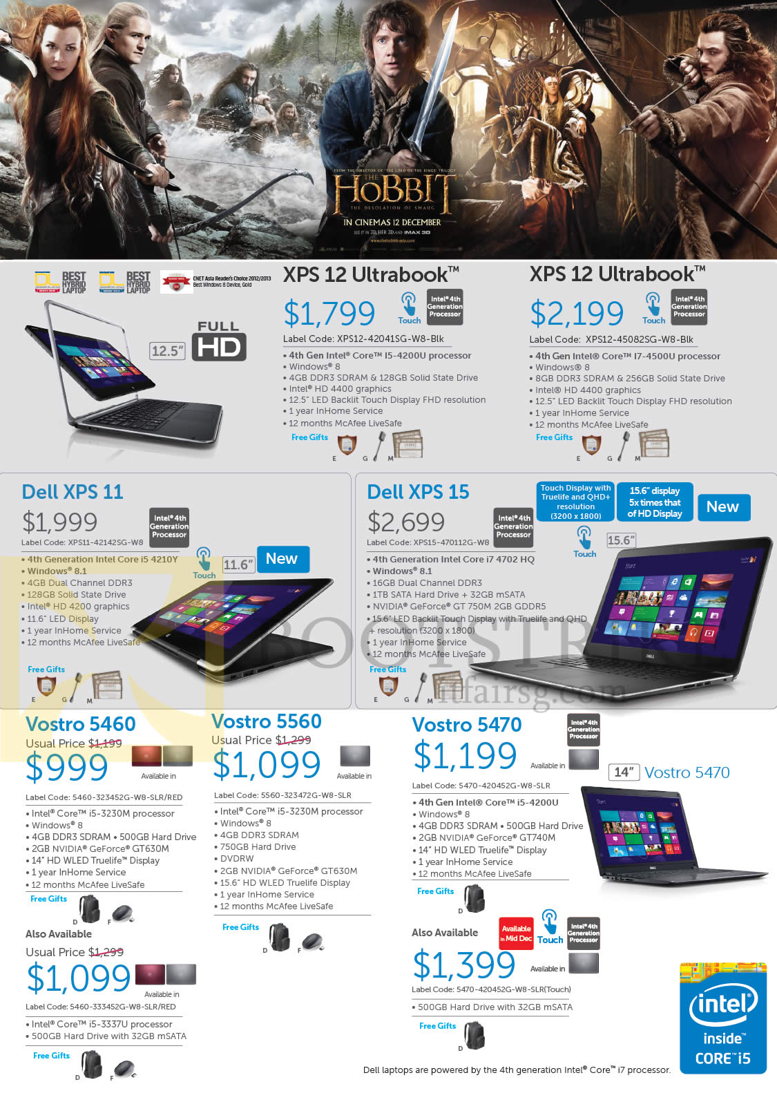 SITEX 2013 price list image brochure of Dell Notebooks XPS 12 Ultrabook, XPS 11, XPS 15, Vostro 5460, 5560, 5470