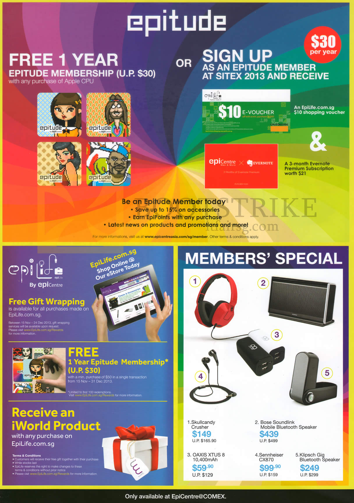SITEX 2013 price list image brochure of Epicentre Epitude Membership Offers