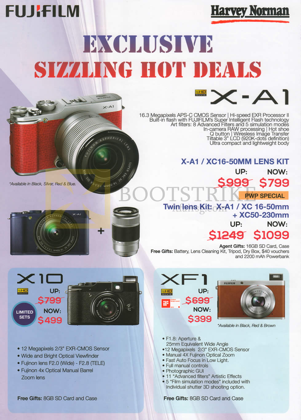 SITEX 2013 price list image brochure of Fujifilm Harvey Norman Digital Cameras X-A1, X10, XF1