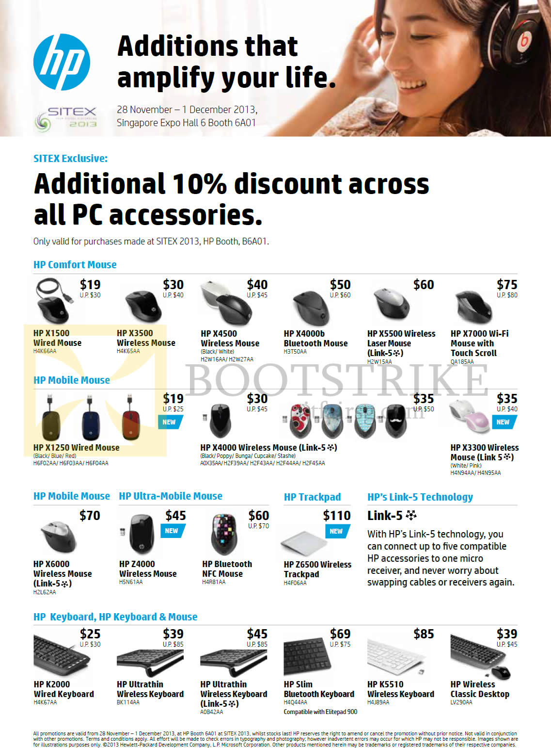 SITEX 2013 price list image brochure of HP Accessories Mouse, Keyboards, X1500, X3500, X4500, X4000b, X5500, X7000, X1250, X4000, X3300, X6000, Z4000, Z6500, K2000, K5510