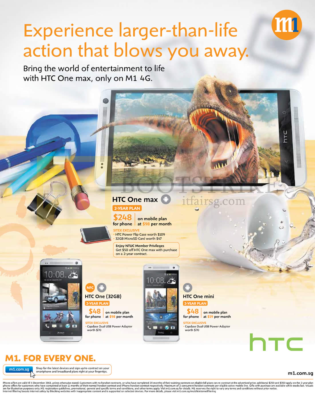 SITEX 2013 price list image brochure of M1 Mobile HTC One Max, HTC One, HTC One Mini