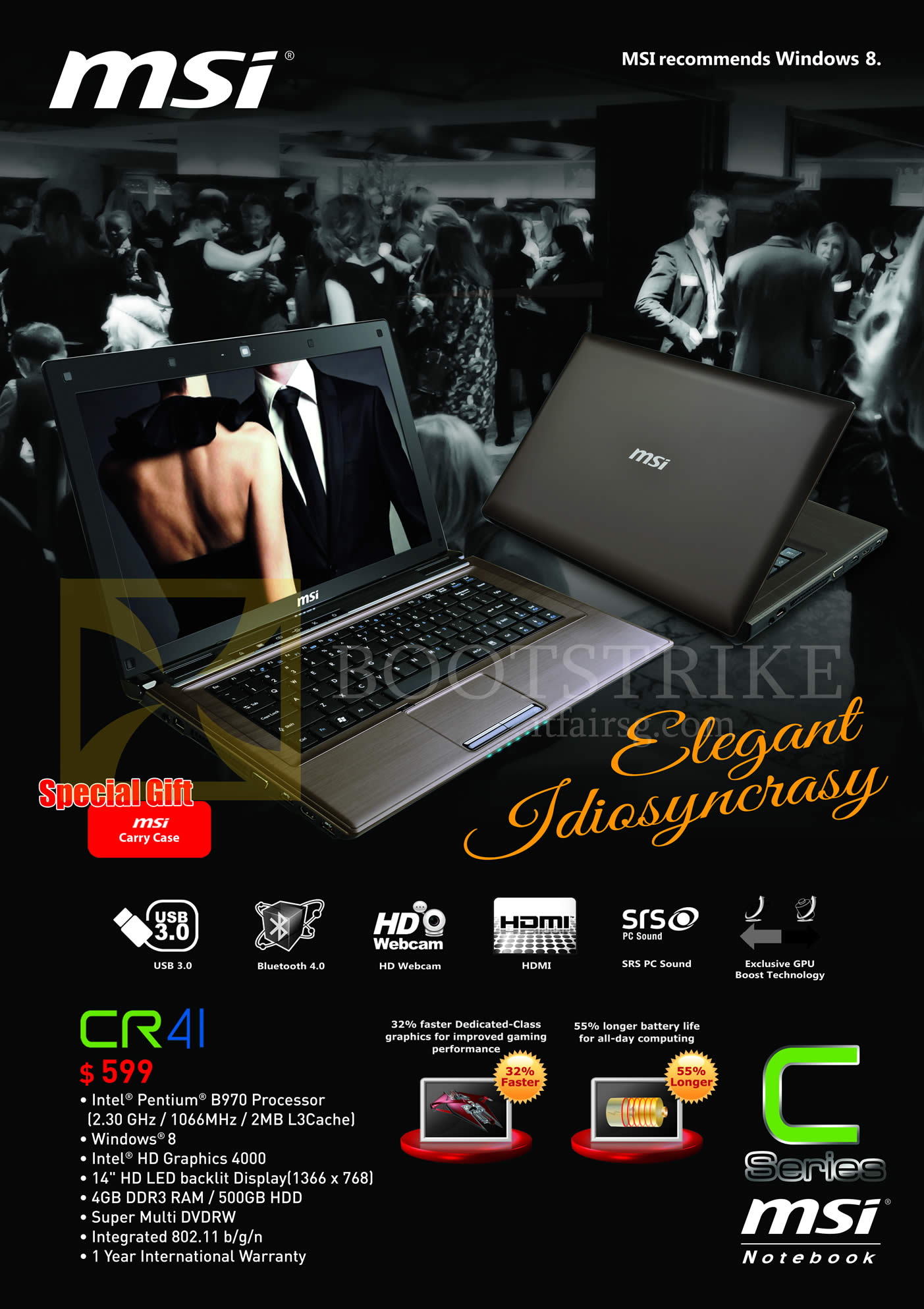SITEX 2013 price list image brochure of MSI Notebook C Series CR41