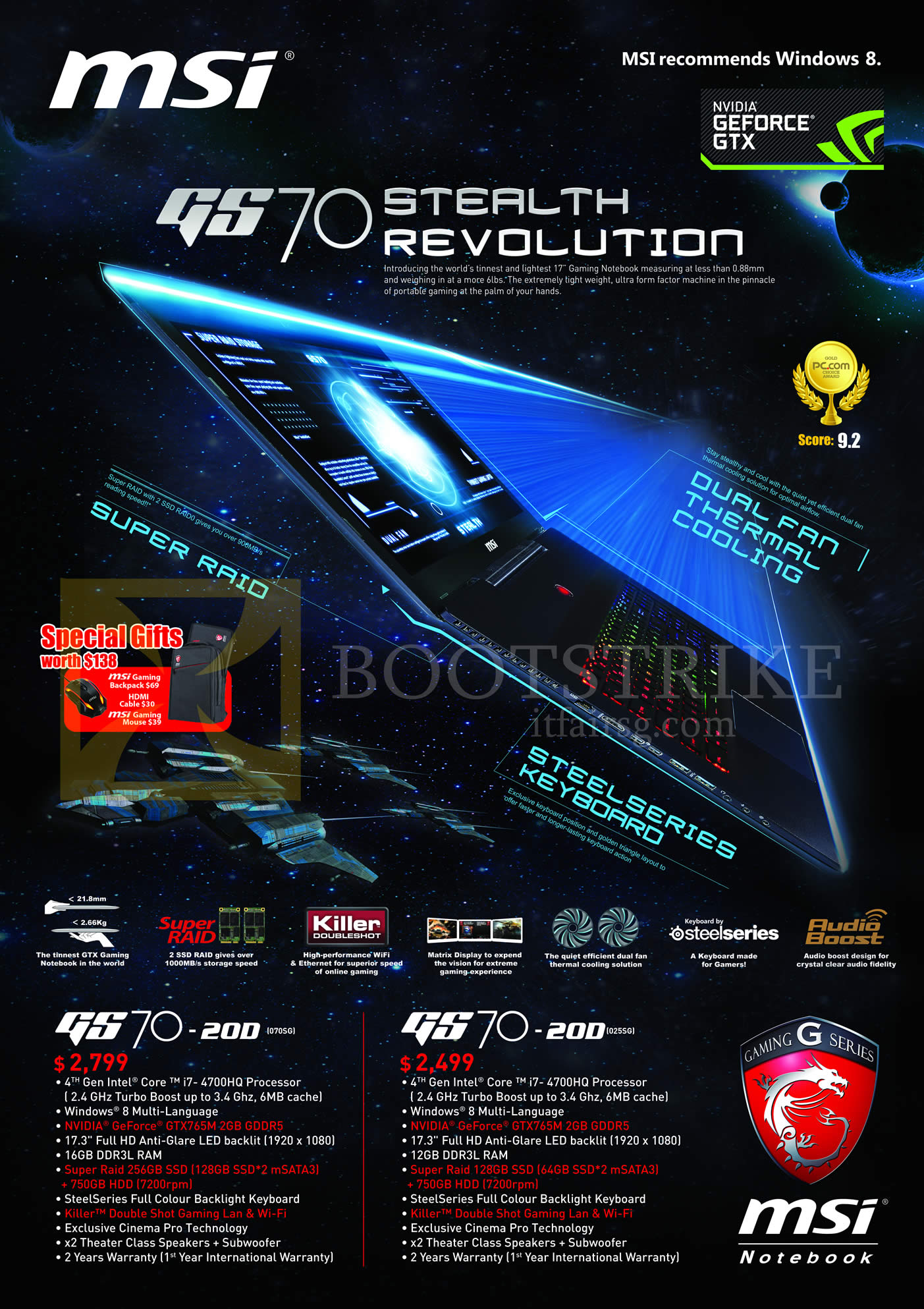 SITEX 2013 price list image brochure of MSI Notebooks GS70-20D