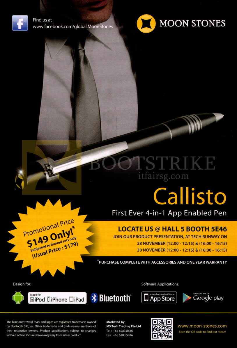 SITEX 2013 price list image brochure of Moon Stones Callisto App Enabled Pen