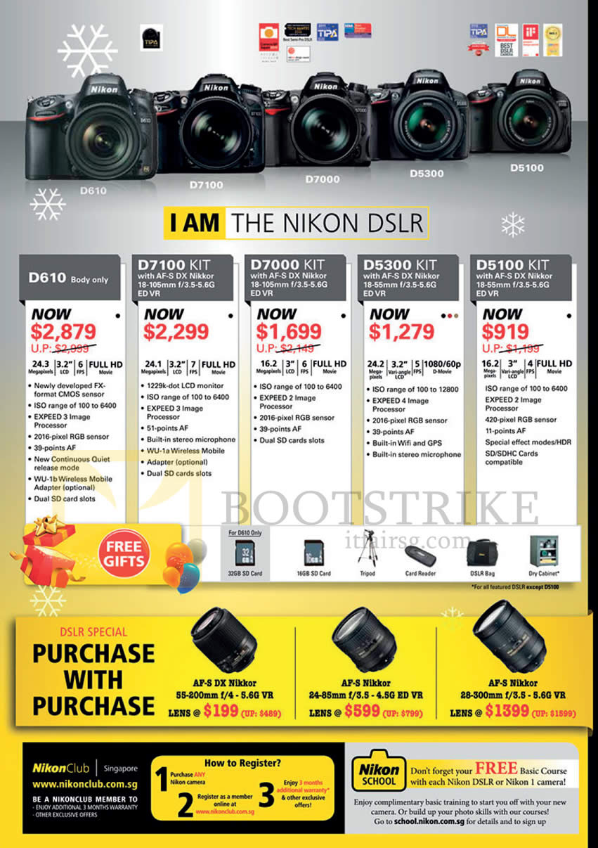 SITEX 2013 price list image brochure of Nikon DSLR Digital Cameras D610, D7100, D7000, D5300, D5100