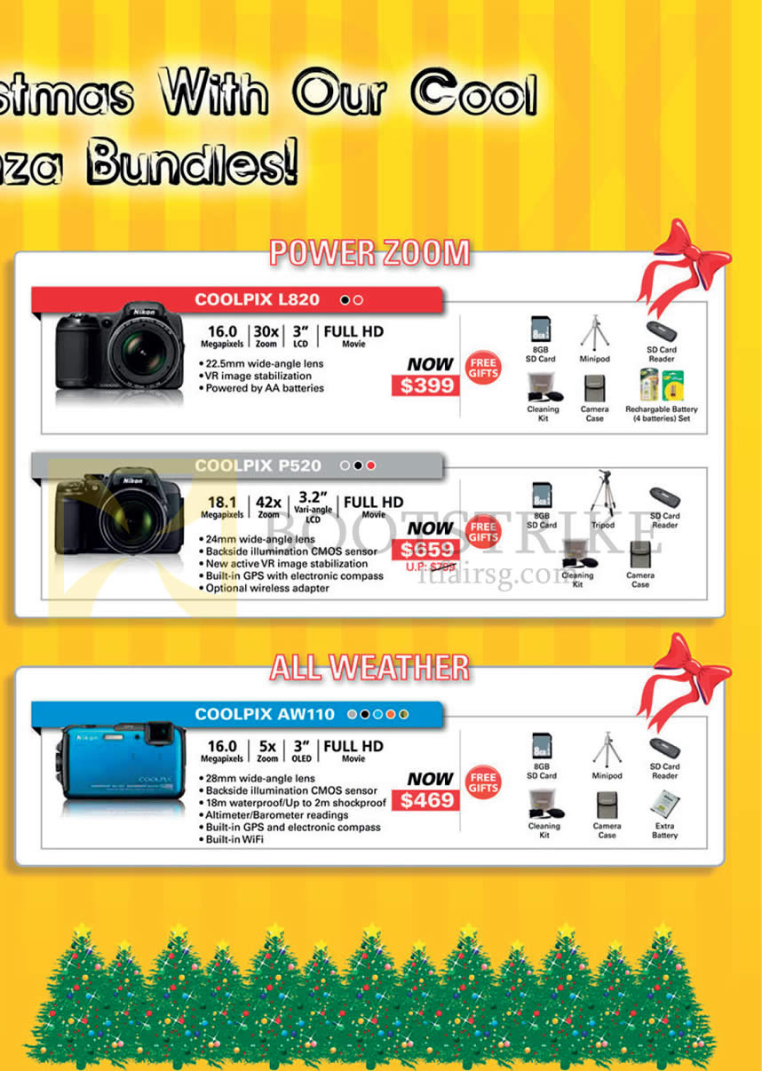 SITEX 2013 price list image brochure of Nikon Digital Cameras Coolpix L820, P520, AW110