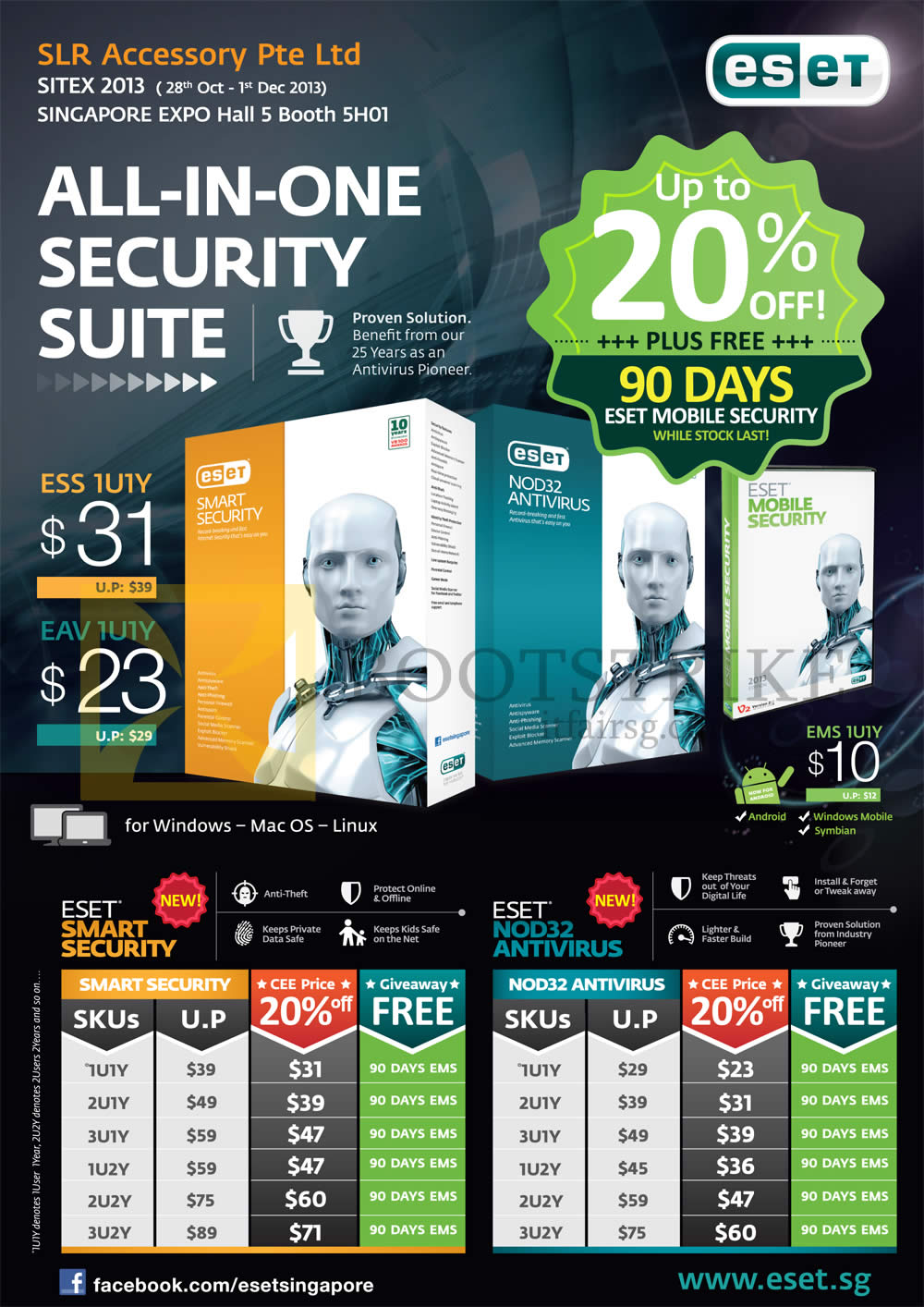 SITEX 2013 price list image brochure of SLR Accessory ESET Smart Security Software, NOD32 Antivirus