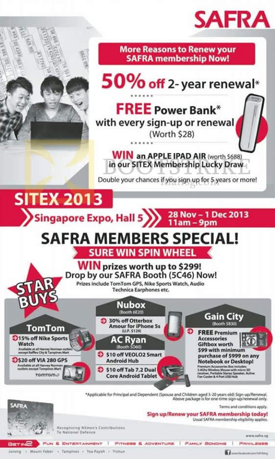 SITEX 2013 price list image brochure of Safra Membership, 50 Percent Two Year Renewal, Member Specials
