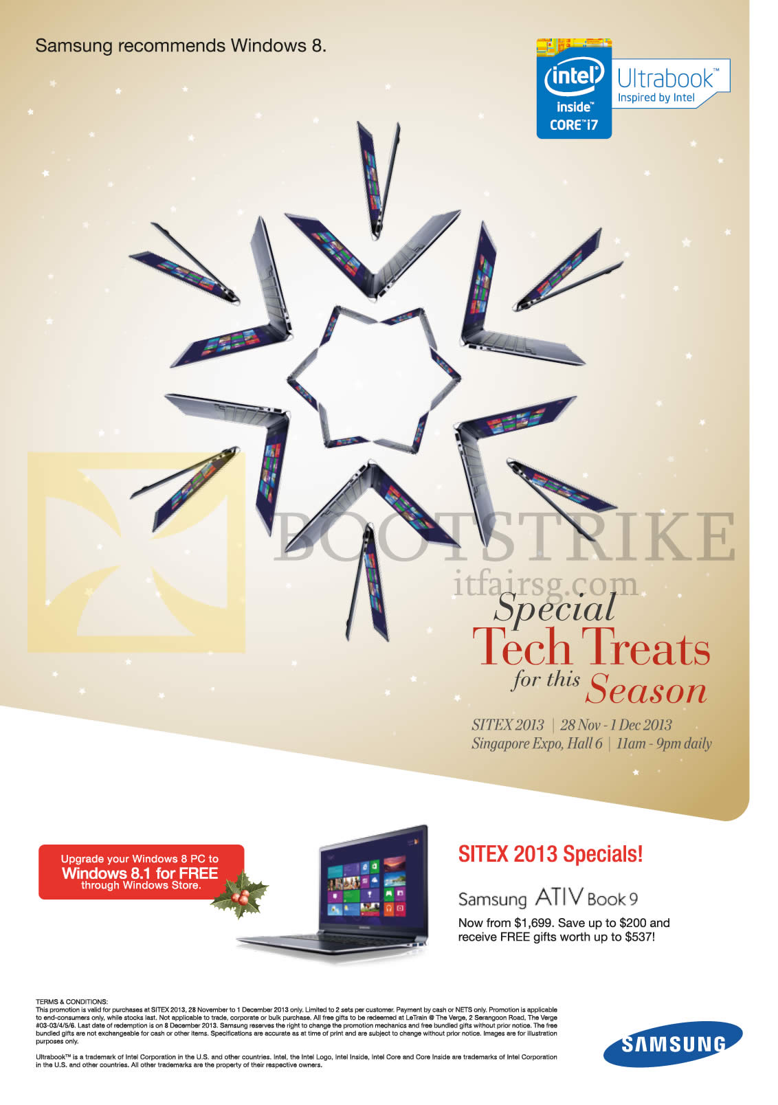 SITEX 2013 price list image brochure of Samsung Notebooks Free Windows 8.1 Upgrade, ATIV Book 9