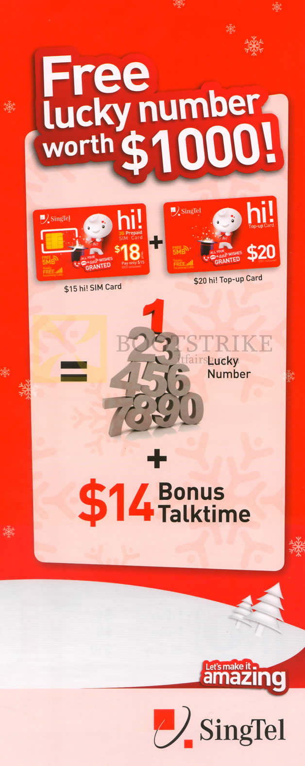 SITEX 2013 price list image brochure of Singtel Mobile Prepaid Free Lucky Number Worth 1000 Dollars