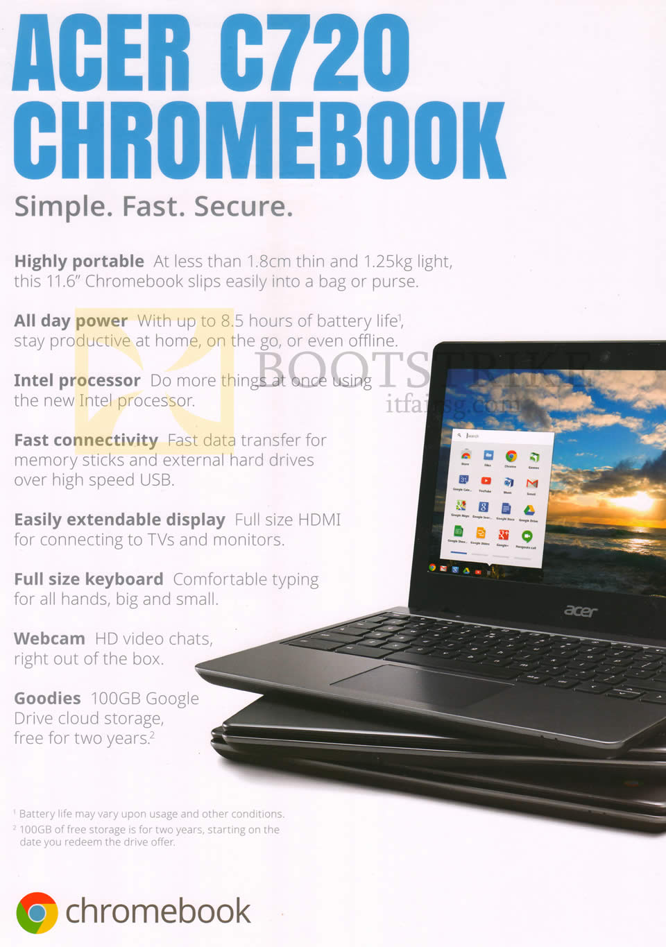 SITEX 2013 price list image brochure of Starhub Acer Notebook C720 Chromebook Features