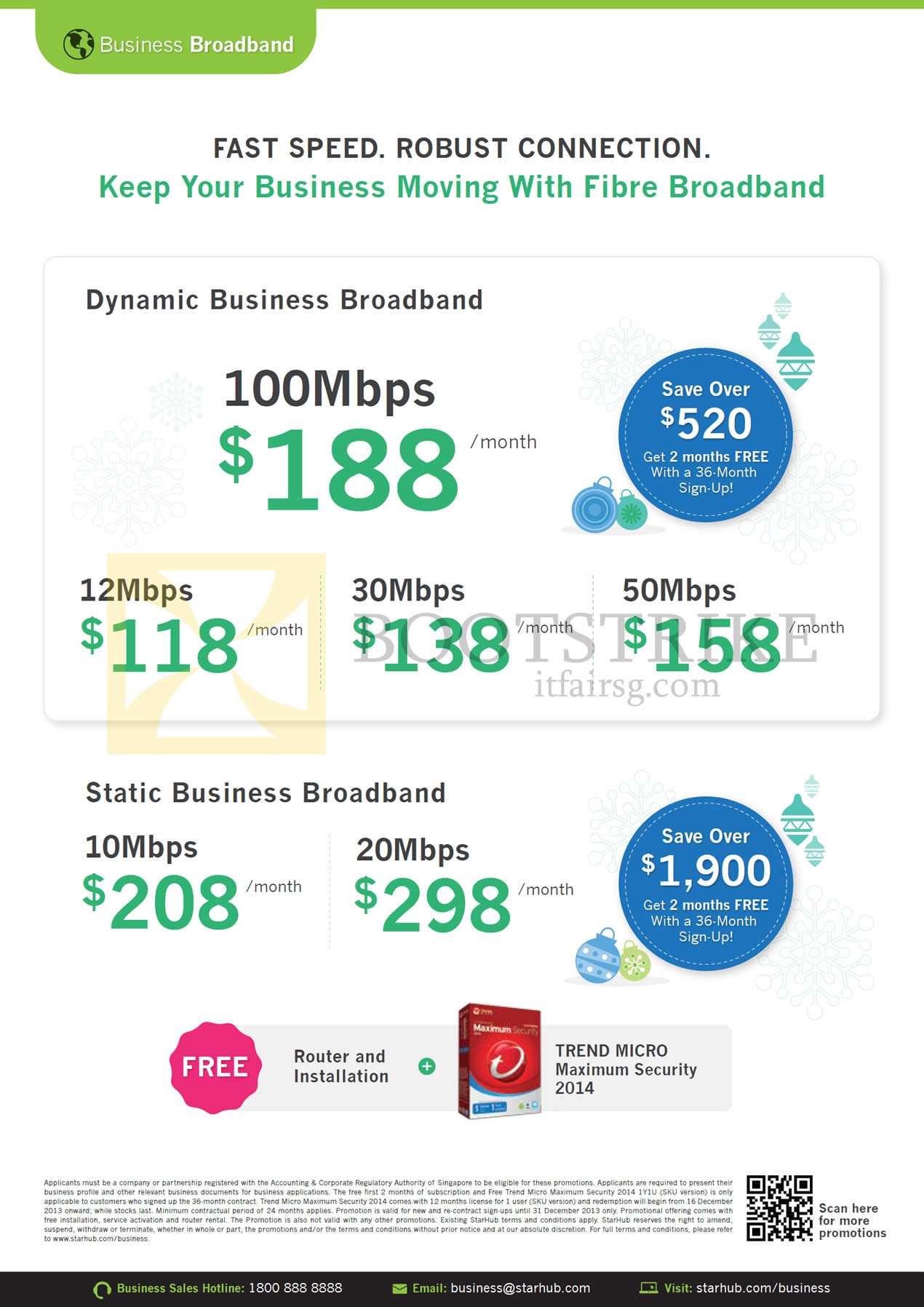 SITEX 2013 price list image brochure of Starhub Business Broadband 100mbps, 12Mbps, 30Mbps, 50Mbps, Static 10mbps, 20Mbps