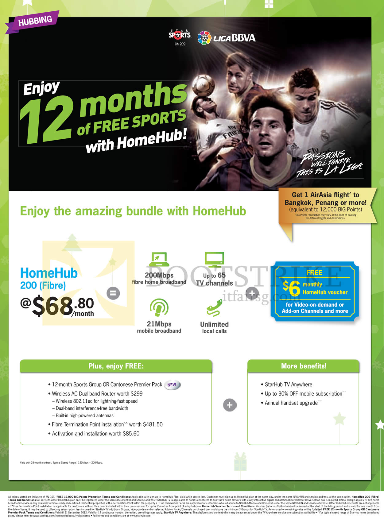 SITEX 2013 price list image brochure of Starhub Fibre Broadband HomeHub 200 68.80, 12 Months Free Sports