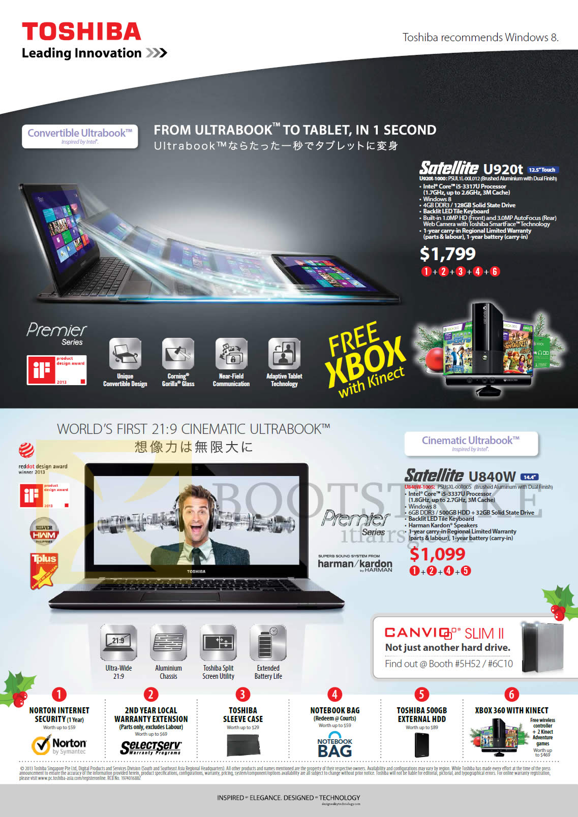 SITEX 2013 price list image brochure of Toshiba Notebooks Satellite U840W Ultrabook, U920t