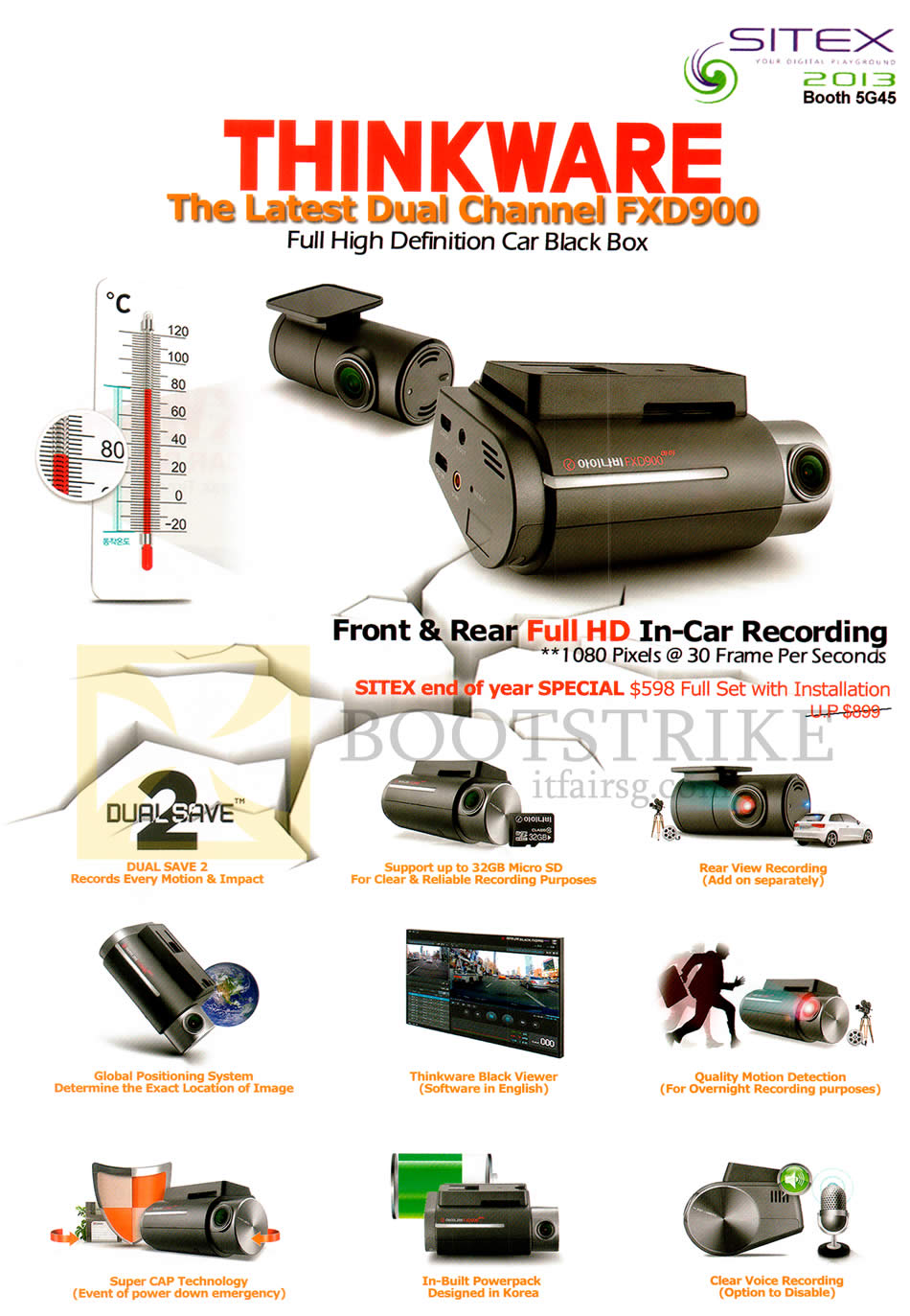 SITEX 2013 price list image brochure of ZMC Automotive Thinkware Car Black Box Recorder