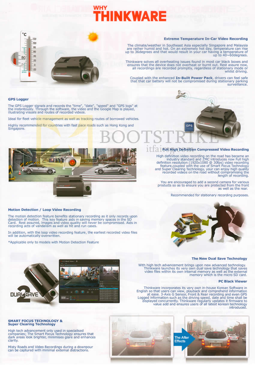 SITEX 2013 price list image brochure of ZMC Automotive Thinkware Car Driving Recorder Features, GPS, HD, Motion Detection