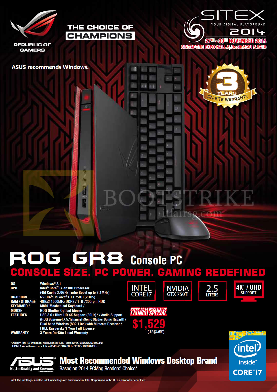 SITEX 2014 price list image brochure of ASUS Desktop PC ROG GR8 Console