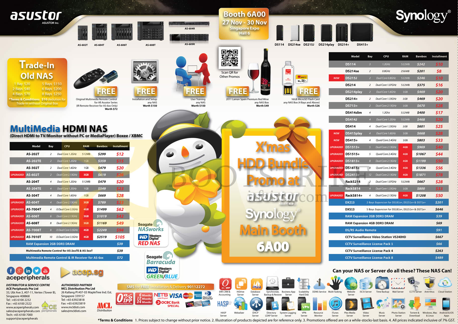 SITEX 2014 price list image brochure of Ace Peripherals Asustor HiTi Nuance Synology