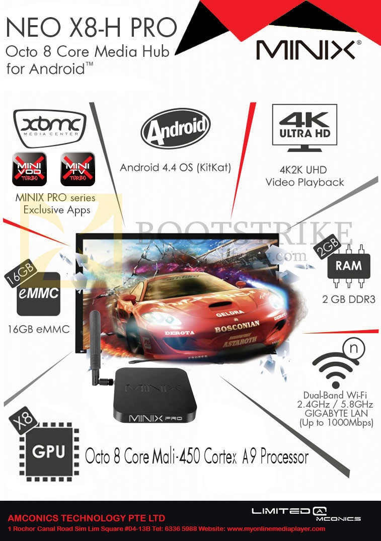 SITEX 2014 price list image brochure of Amconics Minix Neo X8-H Pro Media Hub Player
