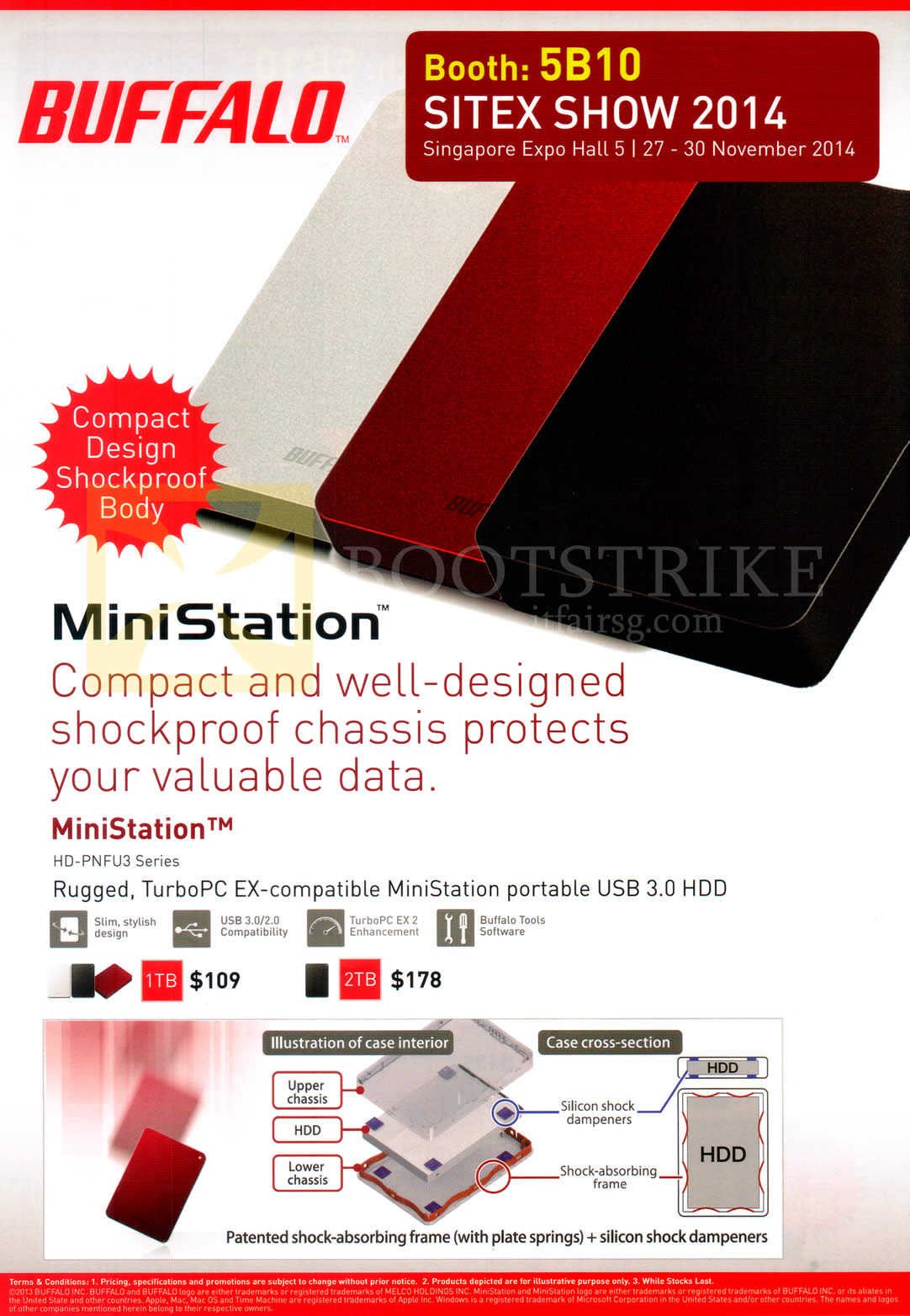 SITEX 2014 price list image brochure of Buffalo HDD MiniStation External Storage Drive