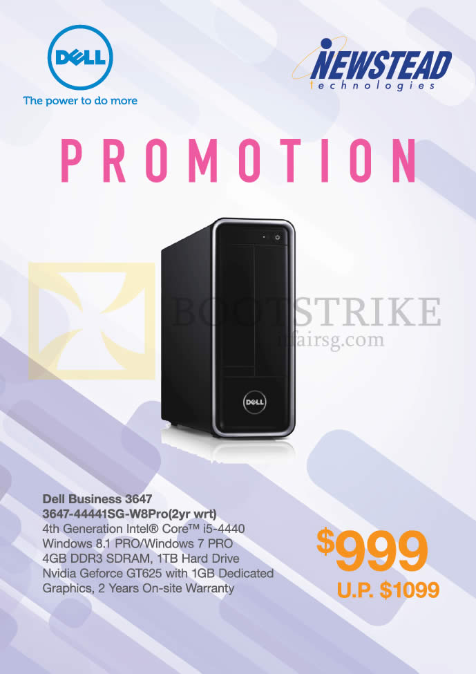 SITEX 2014 price list image brochure of Dell Newstead Desktop PC Business 3647 3647-44441SG-W8Pro