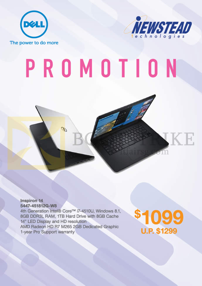 SITEX 2014 price list image brochure of Dell Newstead Notebook Inspiron 14 5447-451812G-W8