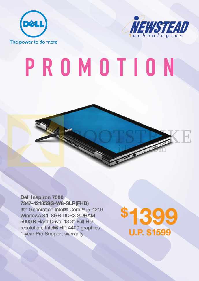 SITEX 2014 price list image brochure of Dell Newstead Notebook Inspiron 7000 7347-42185SG-W8-SLR