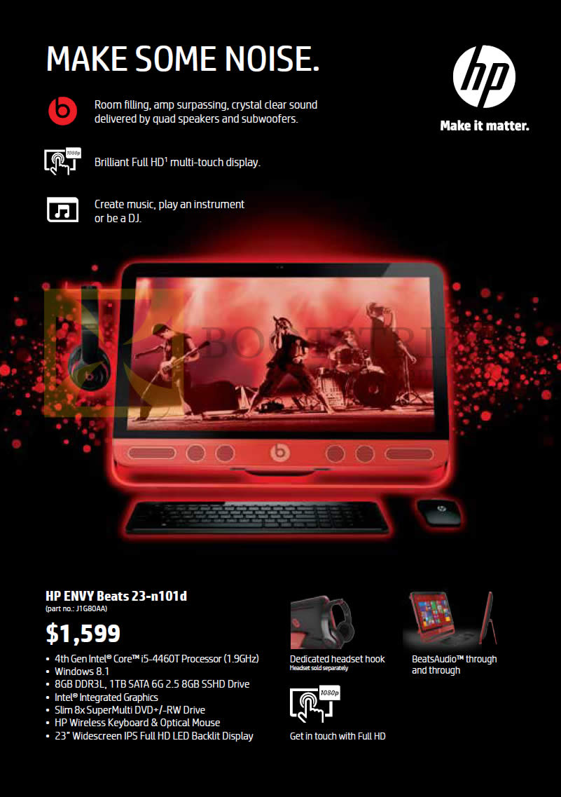 SITEX 2014 price list image brochure of HP AIO Desktop PC Envy Beats 23-n101d