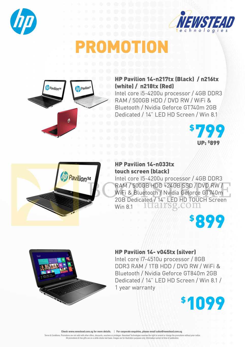 SITEX 2014 price list image brochure of HP Newstead Notebooks Pavilion 14-n217tx, 14-n216tx, 14-n218tx, 14-n033tx, 14- V045tx