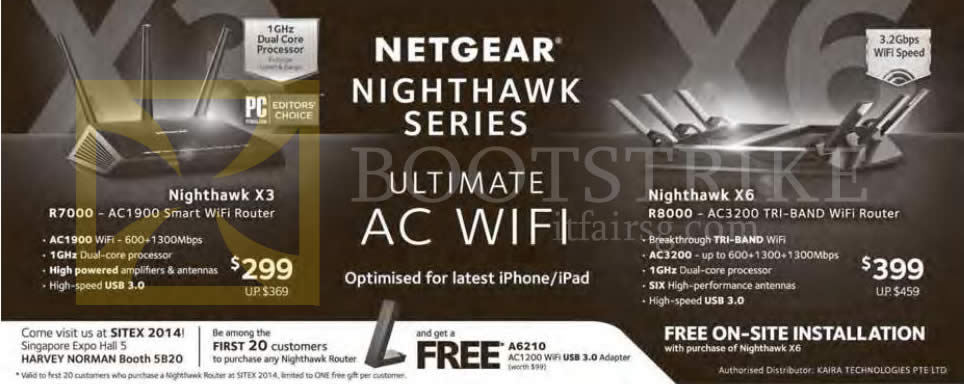 SITEX 2014 price list image brochure of Harvey Norman Netgear Wireless Routers Nighthawk X3, Nighthawk X6