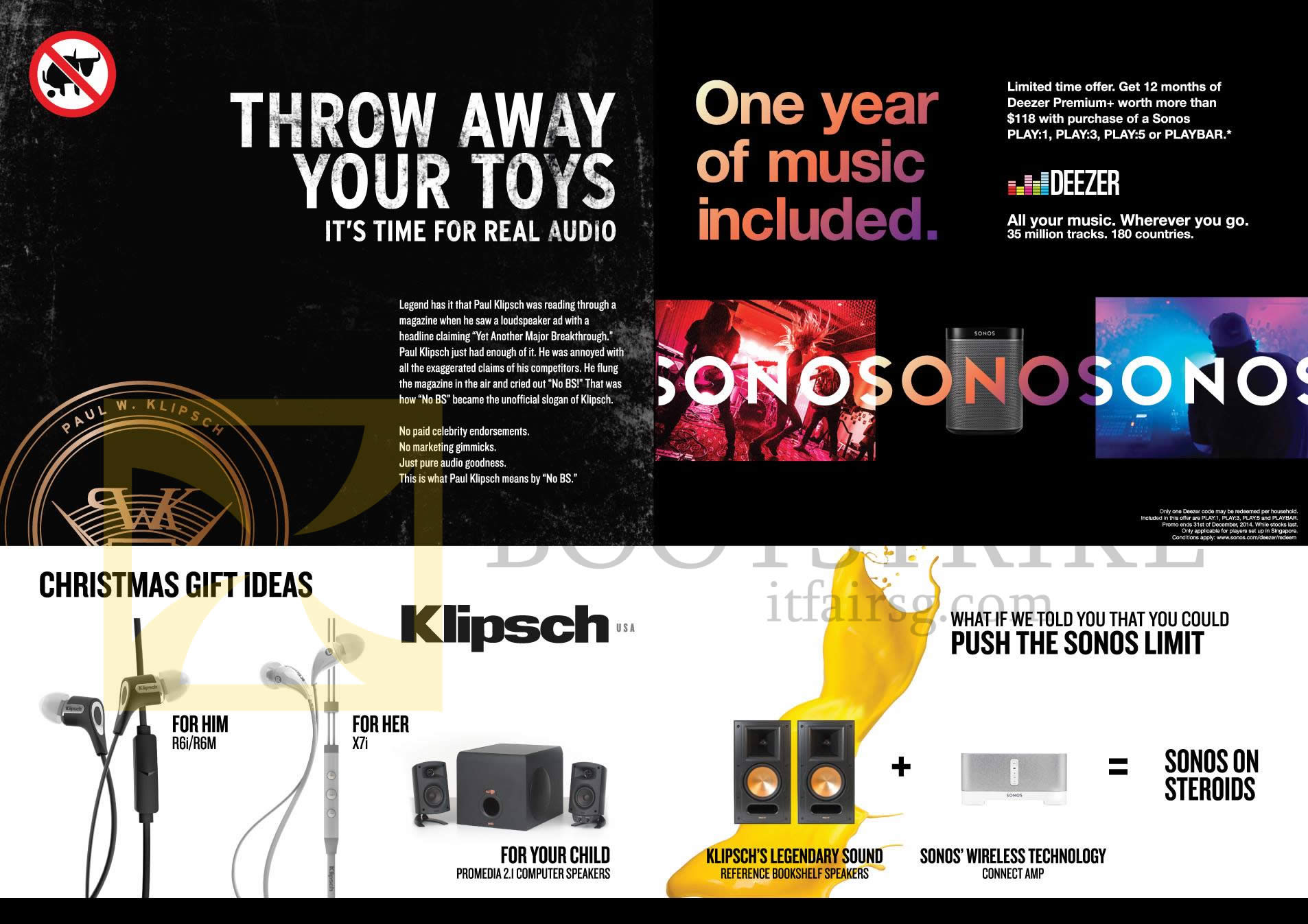 SITEX 2014 price list image brochure of Klipsch Christmas Gift Ideas