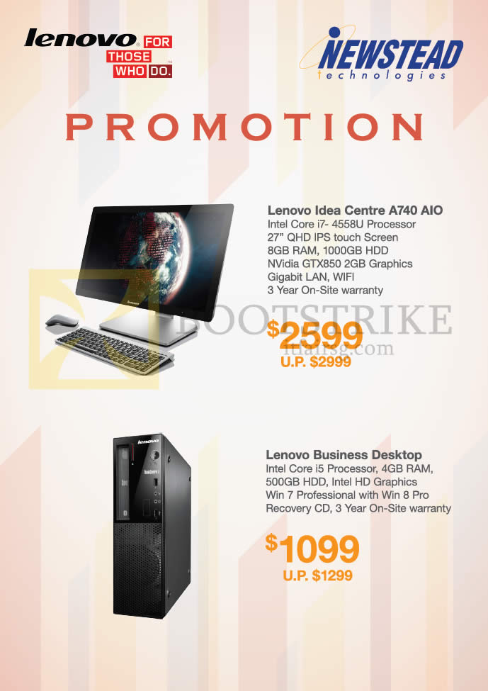 SITEX 2014 price list image brochure of Lenovo Newstead Desktop PCs Idea Centre A740, Business Desktop