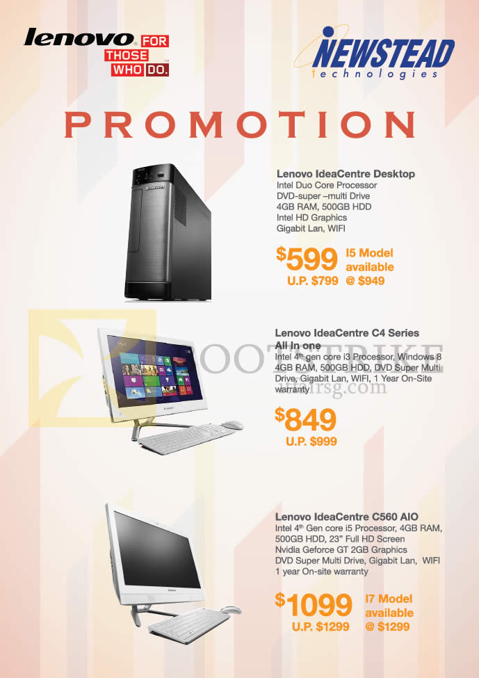 SITEX 2014 price list image brochure of Lenovo Newstead Desktop PCs IdeaCentre, C4 Series, C560 AIO