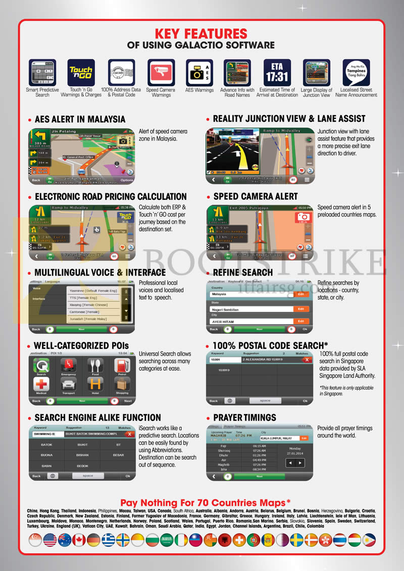 SITEX 2014 price list image brochure of Maka GPS Galactio Software Features