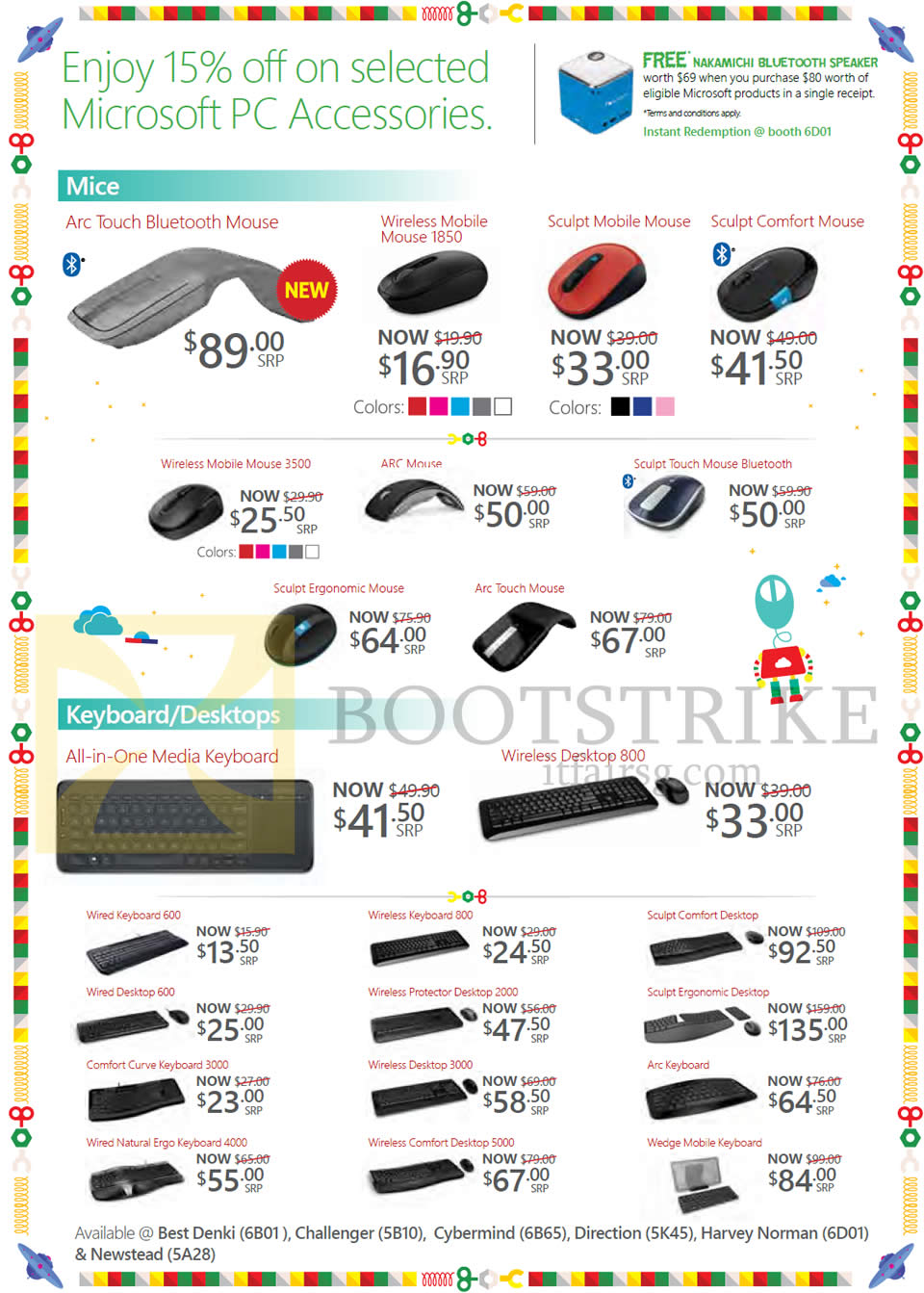SITEX 2014 price list image brochure of Microsoft Hardware Accessories Mouse, Keyboards, Wireless, Sculpt, Arc, Sculpt Ergonomic, Arc Touch