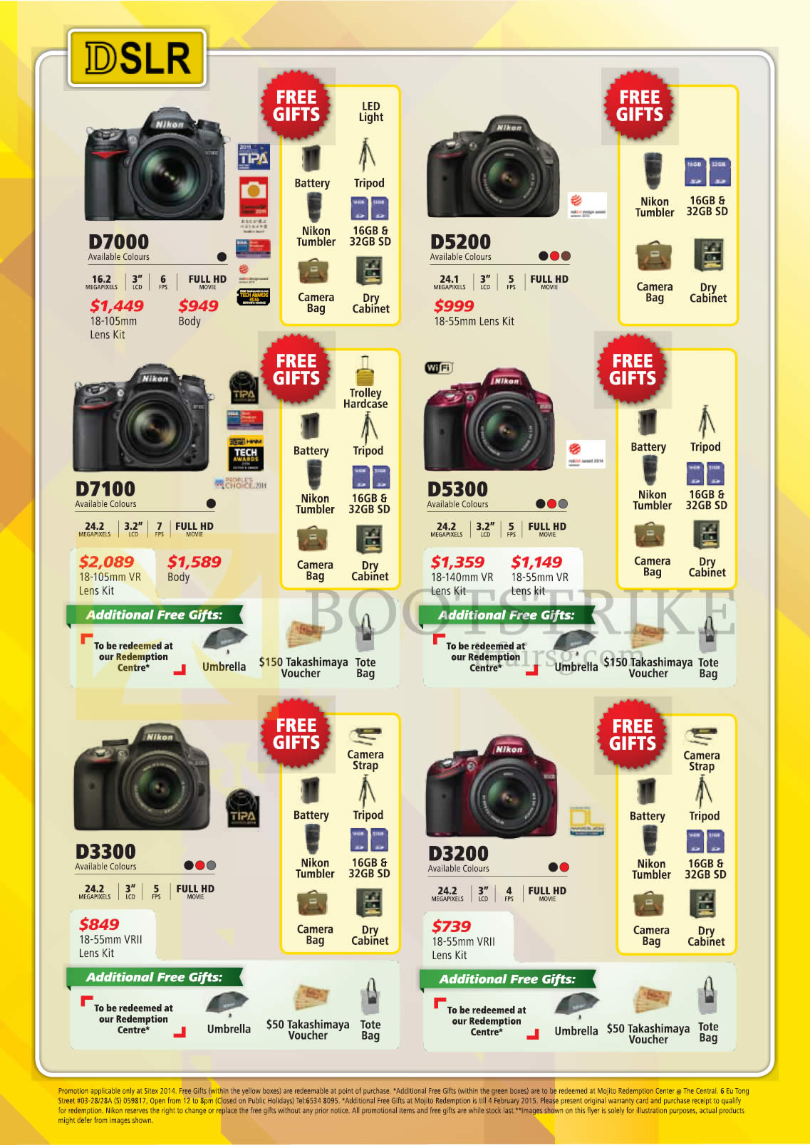 SITEX 2014 price list image brochure of Nikon DSLR Digital Cameras D7000, D5200, D7100, D5300, D3300, D3200